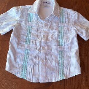 Blue Q Blue and White Button Down Shirt